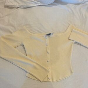 Princess Polly Off-Shoulder Sweater in Cream